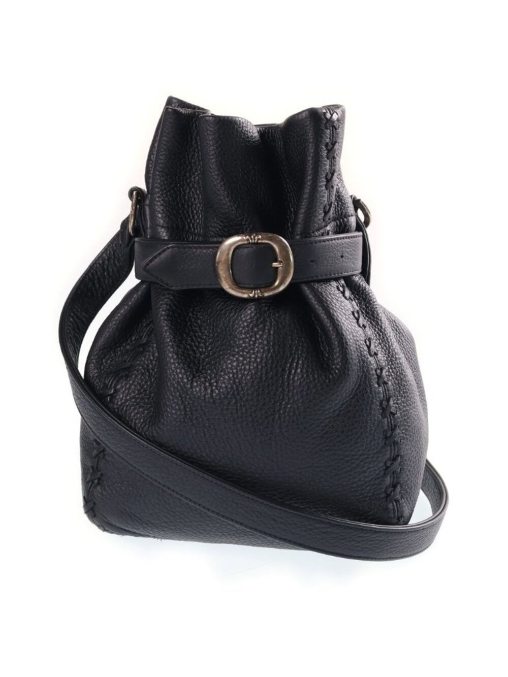 Chrome Hearts Give the Dog Bone Shoulder Bag Gunslinger Buckle Leather Black